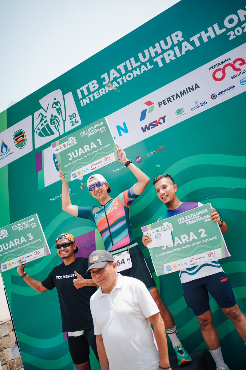 Chaidir Akbar Hampir Kena Hamstring, Tetap Podium Pertama di ITB Triathlon 2024