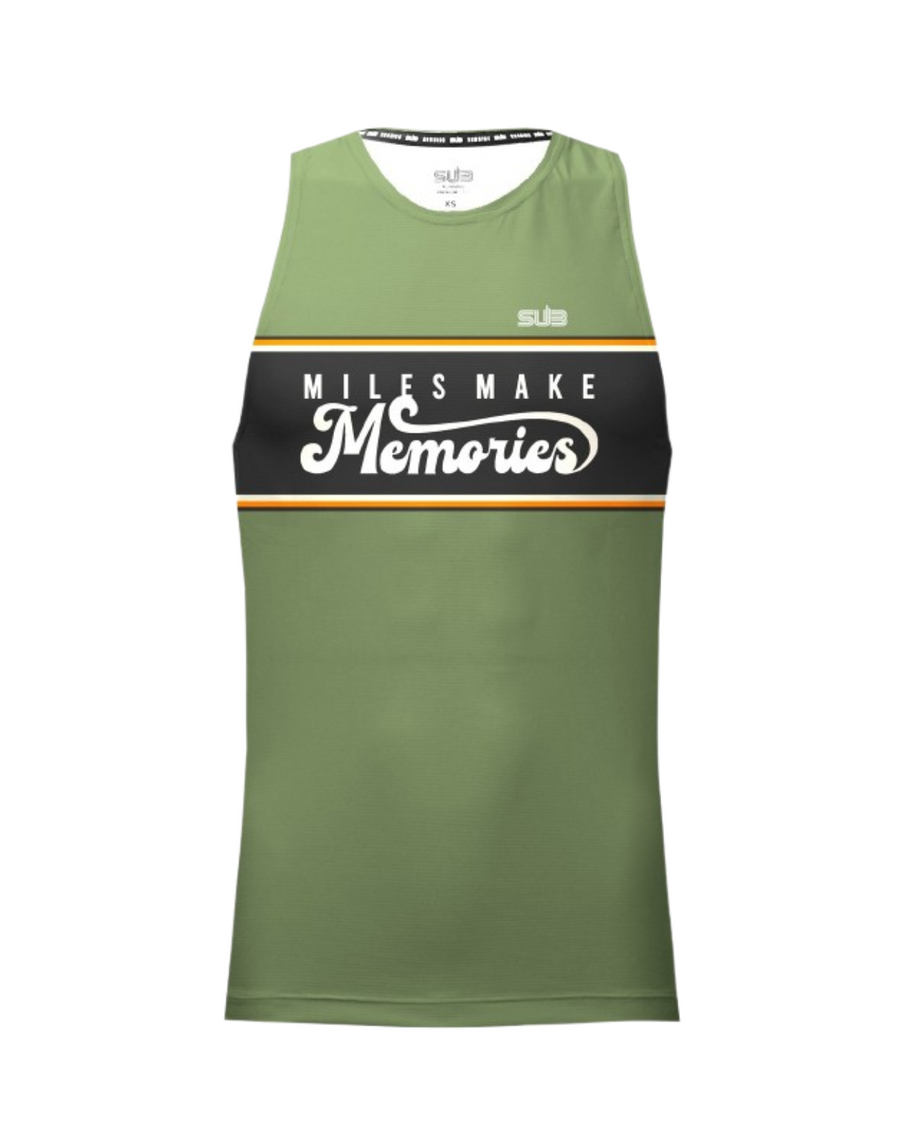CADENCE MEN TANK RUNNING JERSEY GREEN