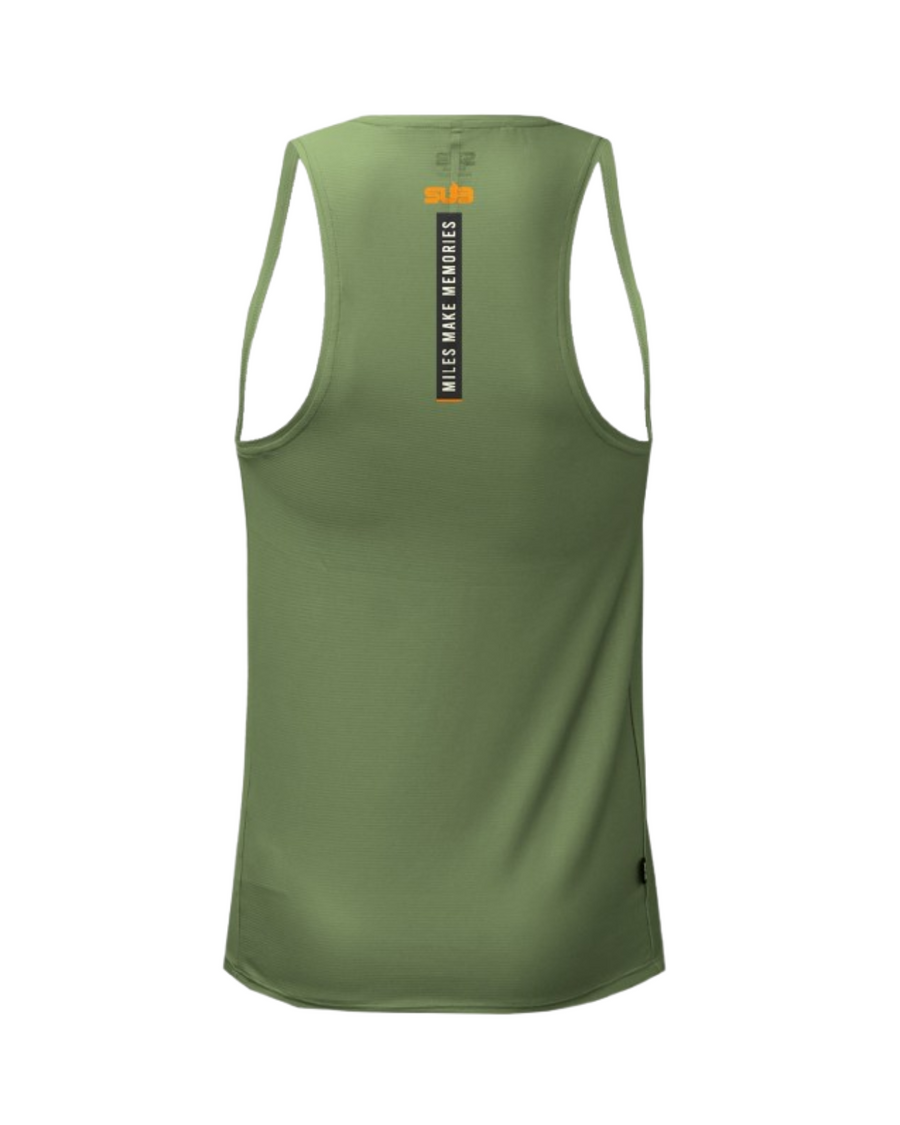 CADENCE MEN TANK RUNNING JERSEY GREEN