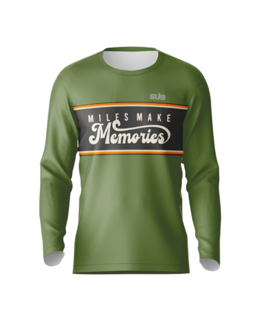CADENCE MEN LONG SLEEVE RUNNING JERSEY GREEN