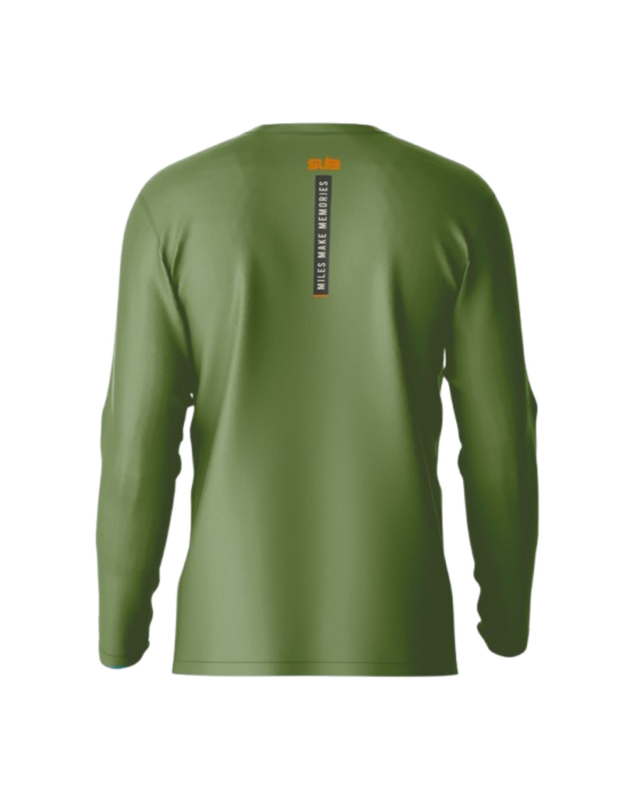 CADENCE MEN LONG SLEEVE RUNNING JERSEY GREEN