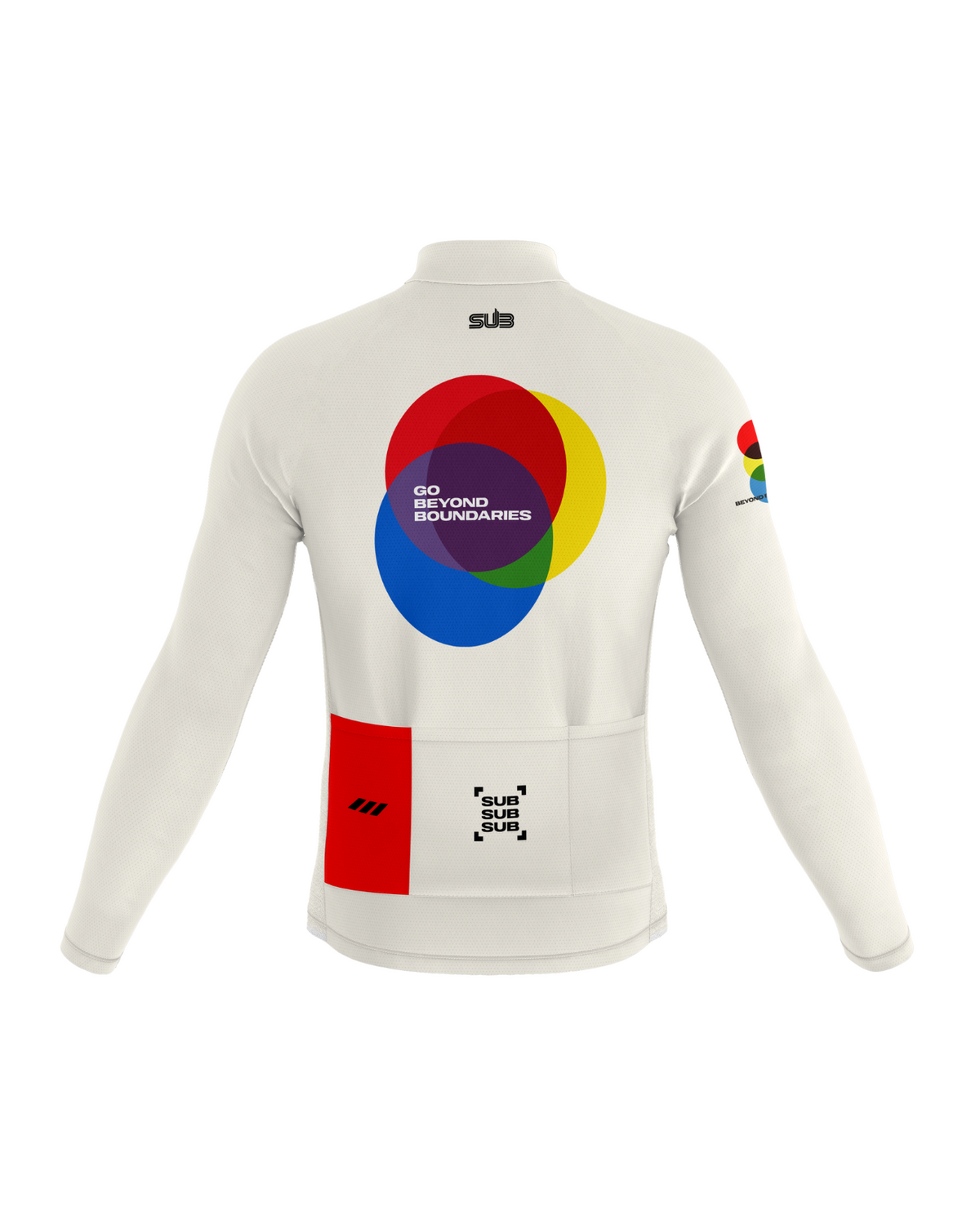 GO BEYOND BOUNDARIES UNISEX LONG SLEEVE CYCLING JERSEY SAND