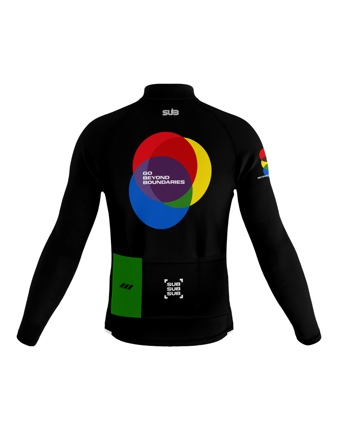 GO BEYOND BOUNDARIES UNISEX LONG SLEEVE CYCLING JERSEY BLACK