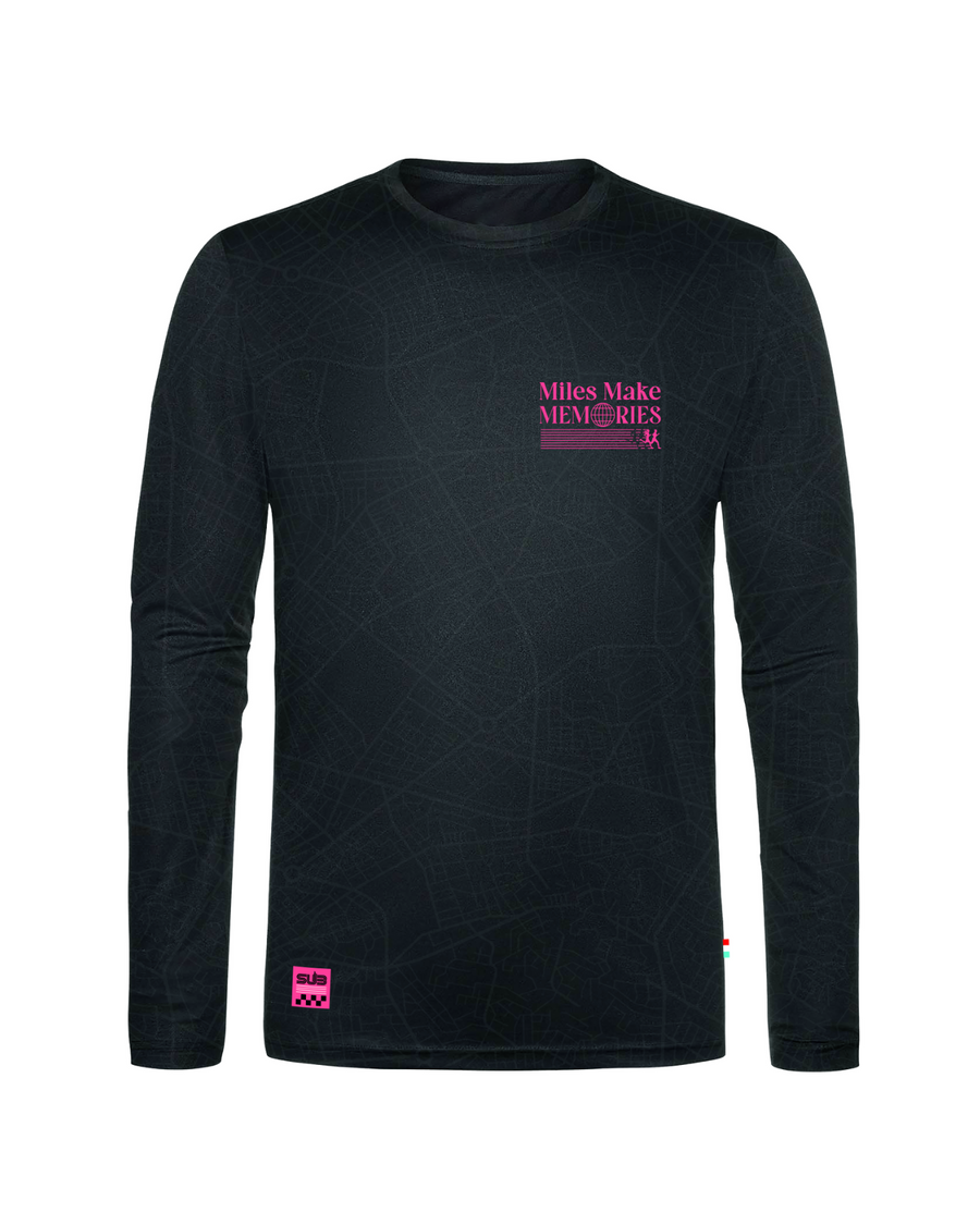CLASSIC GALLOWAY MEN LONG SLEEVE RUNNING JERSEY BLACK