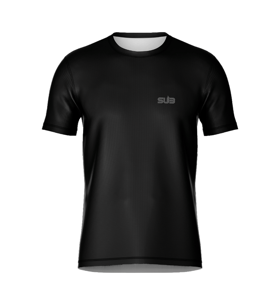 SUB Basic Men Short Sleeve Running Jersey Black