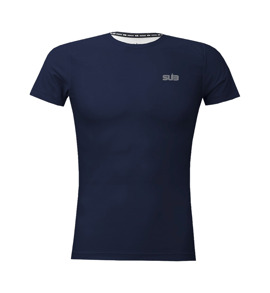 SUB Basic Women Short Sleeve Running Jersey Navy Blue