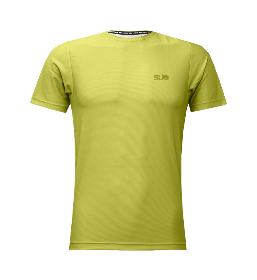 SUB Basic Men Short Sleeve Running Jersey Yellow