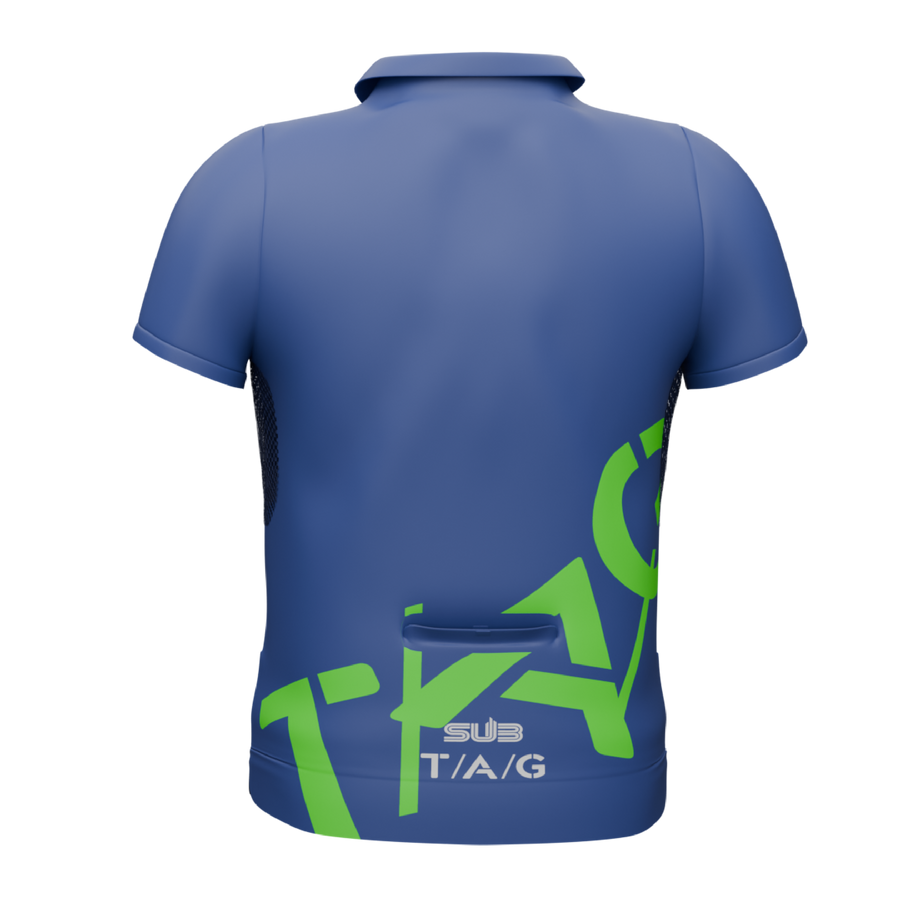 TAG TRAVERSE UNISEX SHORT SLEEVE POLO GRAVEL BLUE