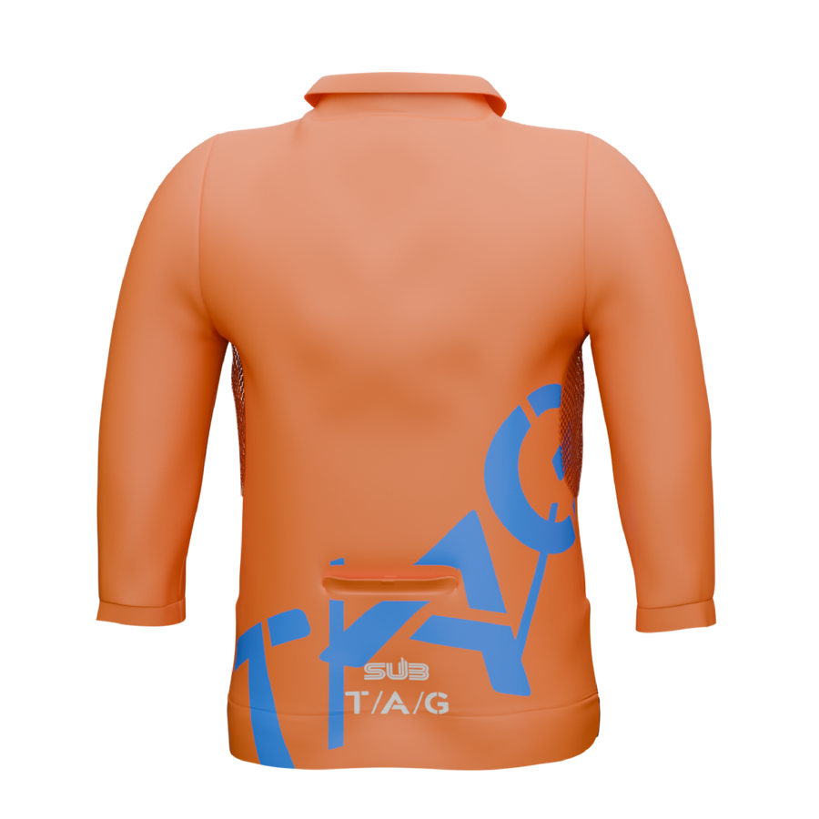 TAG TRAVERSE UNISEX LONG SLEEVE POLO GRAVEL ORANGE