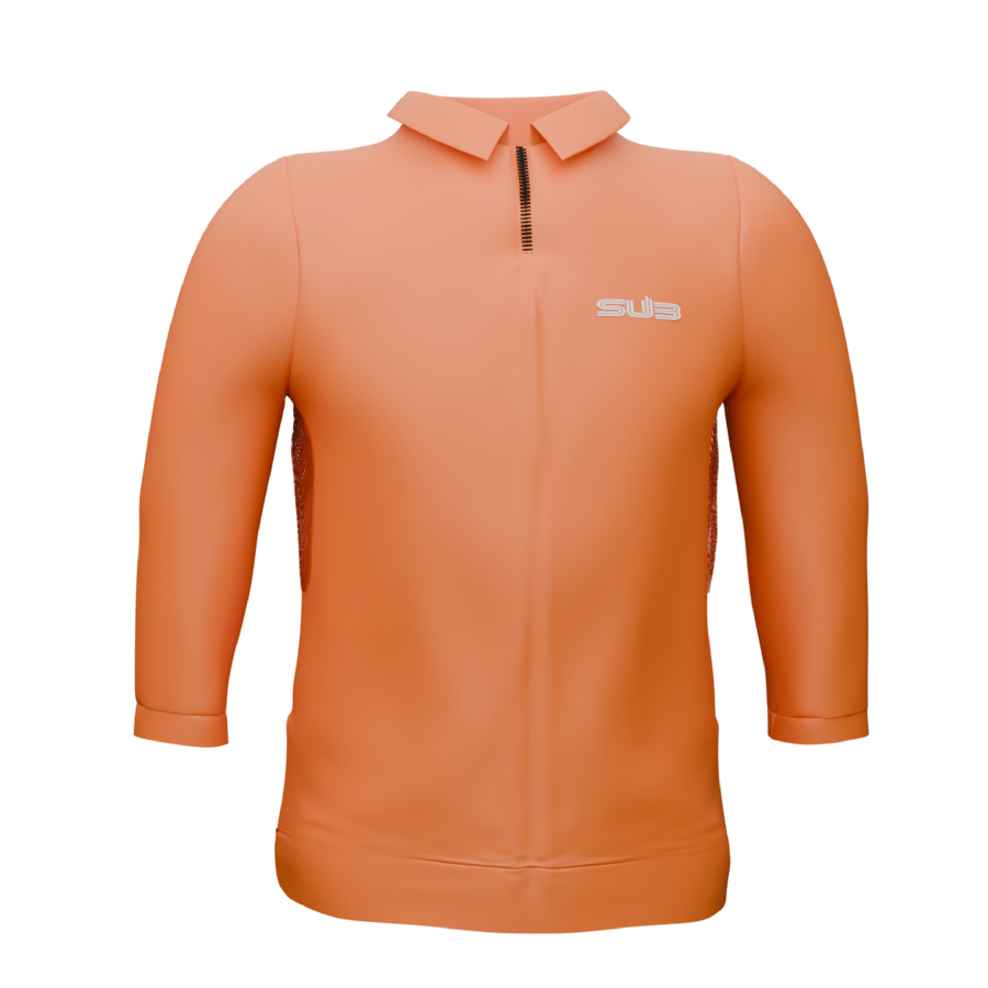 TAG TRAVERSE UNISEX LONG SLEEVE POLO GRAVEL ORANGE