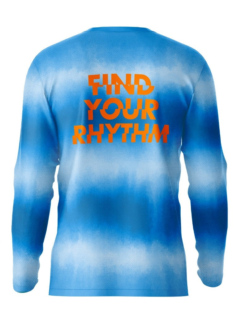 RHYTHM MEN LONG SLEEVE RUNNING JERSEY BLUE