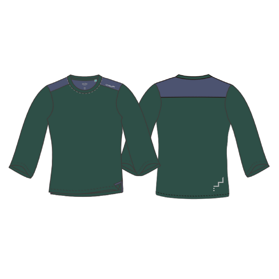 LEVEL UP WOMEN LONG SLEEVE ACTIVE WEAR DARK GREEN