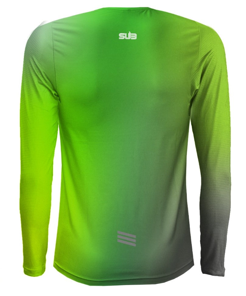 PRIZMO MEN LONG SLEEVE RUNNING JERSEY GOLDEN LIME