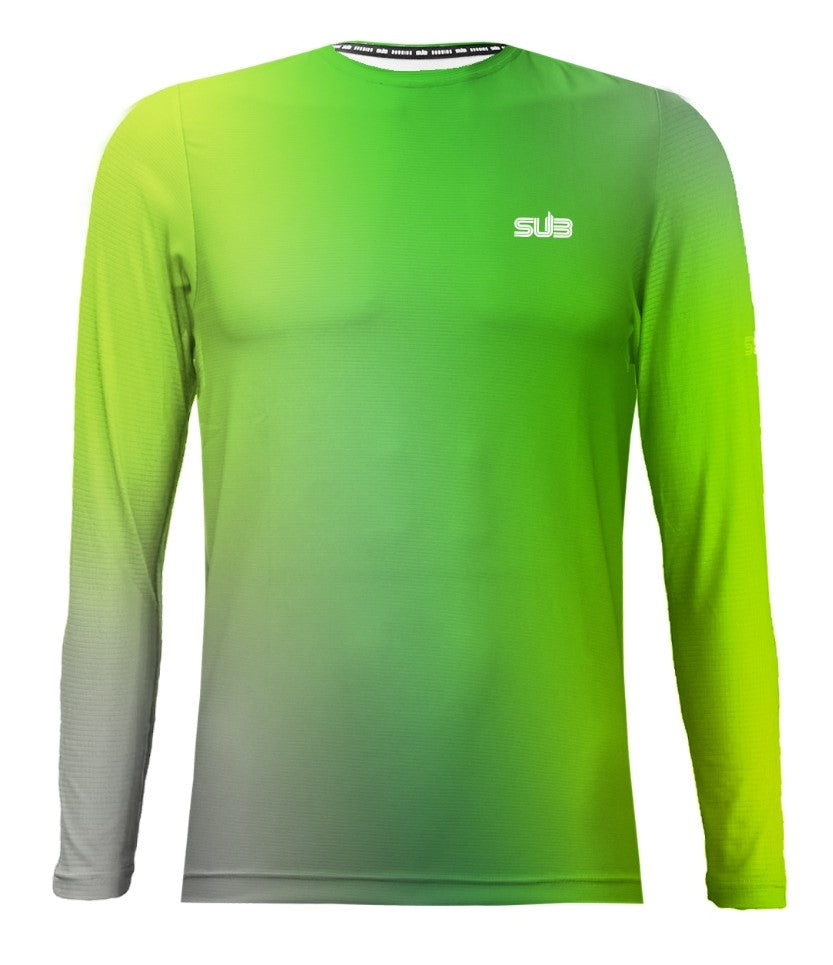 PRIZMO MEN LONG SLEEVE RUNNING JERSEY GOLDEN LIME