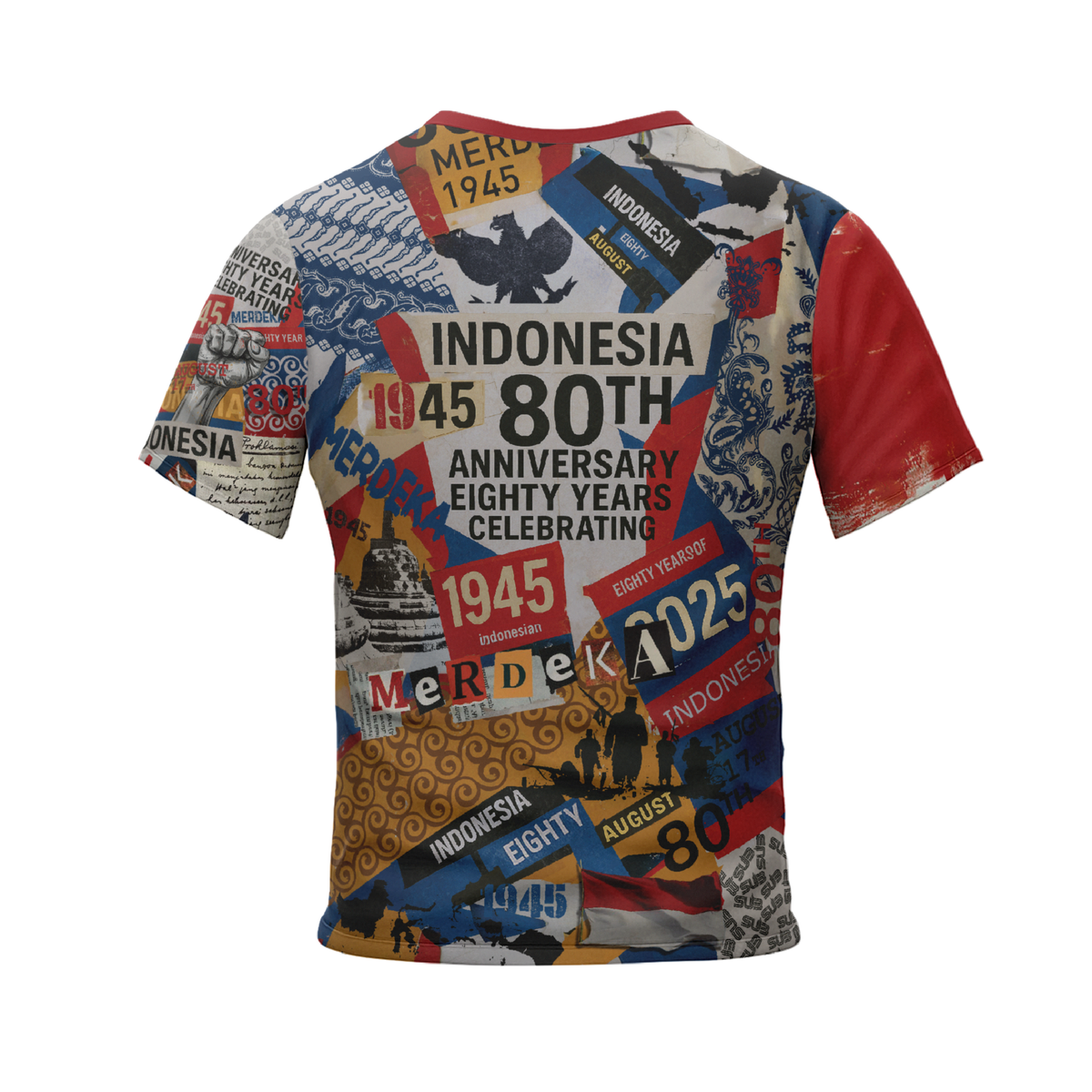 VINTAGE INDONESIA UNISEX SHORT SLEEVE RUNNING JERSEY RED