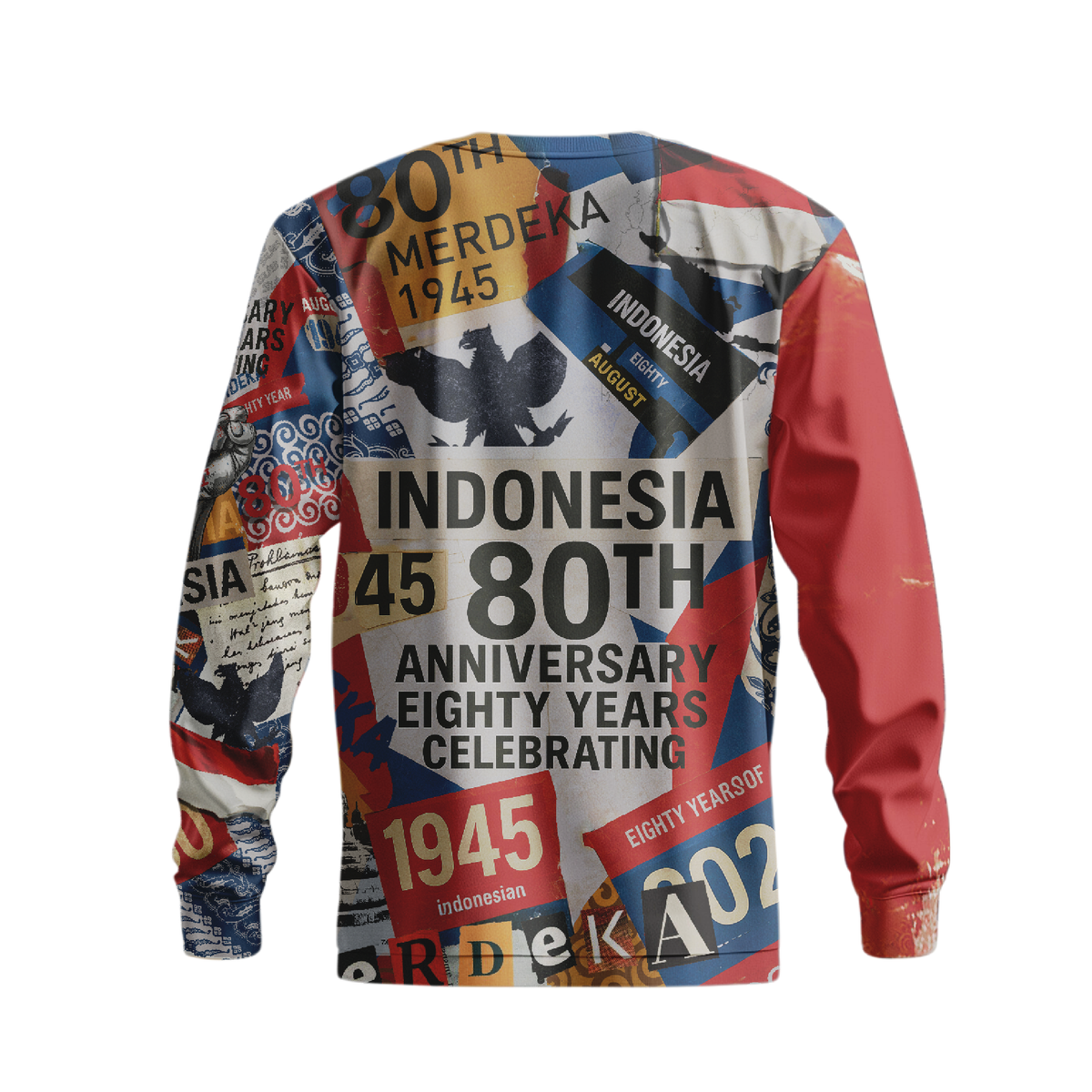 VINTAGE INDONESIA UNISEX LONG SLEEVE RUNNING JERSEY RED