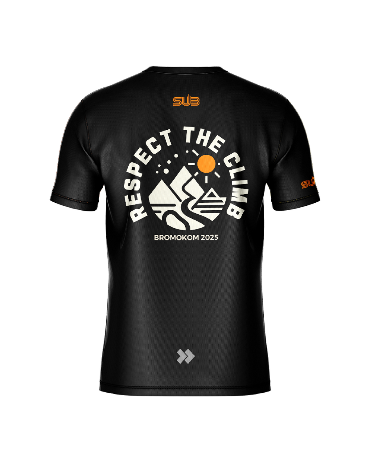 RESPECT THE CLIMB UNISEX SHORT SLEEVE RUNNING JERSEY BLACK