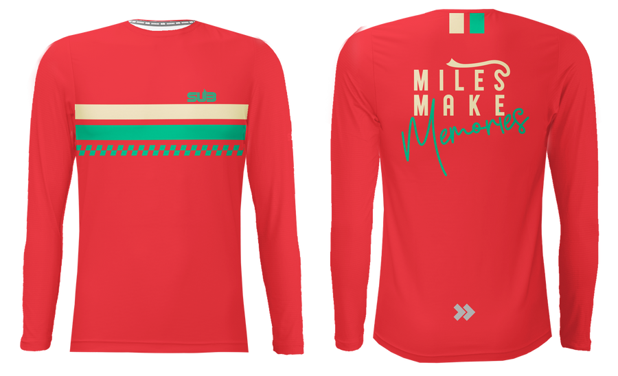 RETRO CLASSIC MEN LONG SLEEVE RUNNING JERSEY CORAL