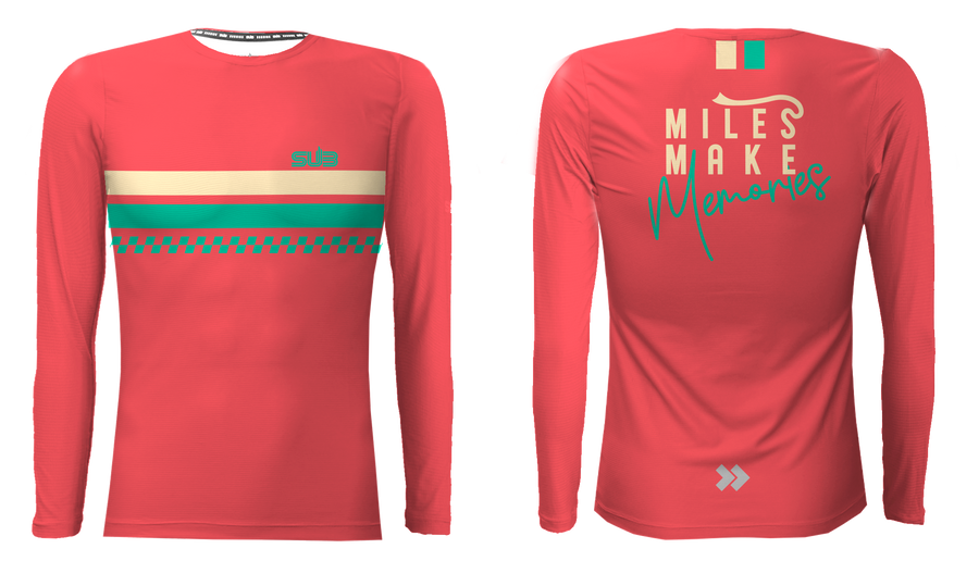 RETRO CLASSIC WOMEN LONG SLEEVE RUNNING JERSEY CORAL