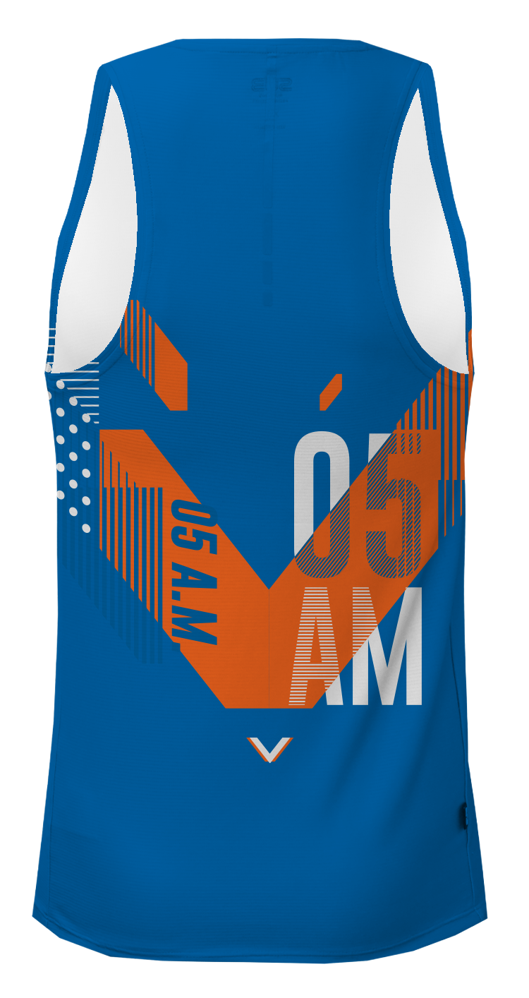 05 AM GENV MEN TANK RUNNING JERSEY BLUE