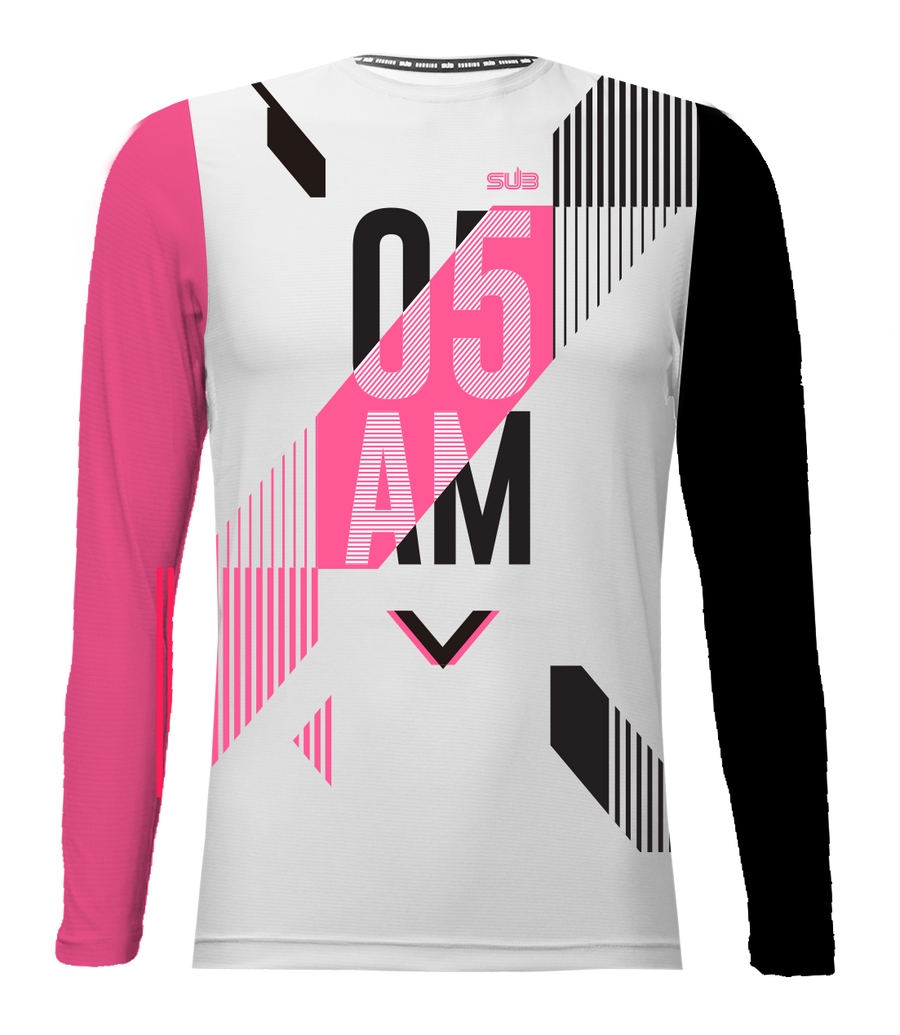 05 AM GENV MEN LONG SLEEVE RUNNING JERSEY WHITE