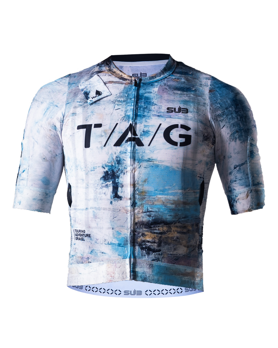 TAG Hydra Unisex Short Sleeve Cycling Jersey Blue + FREE SOCK BASIC