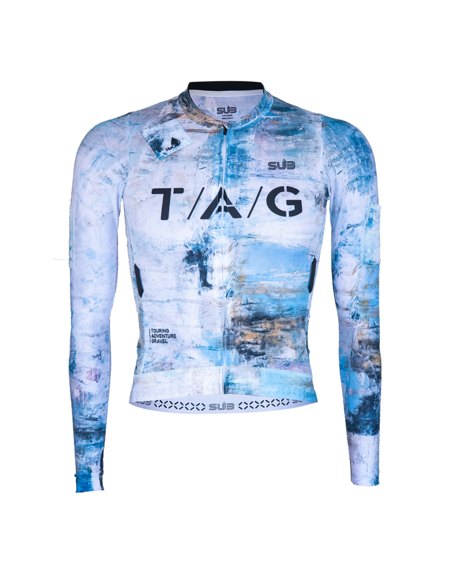 TAG Hydra Unisex Long Sleeve Cycling Jersey Blue + FREE SOCK BASIC