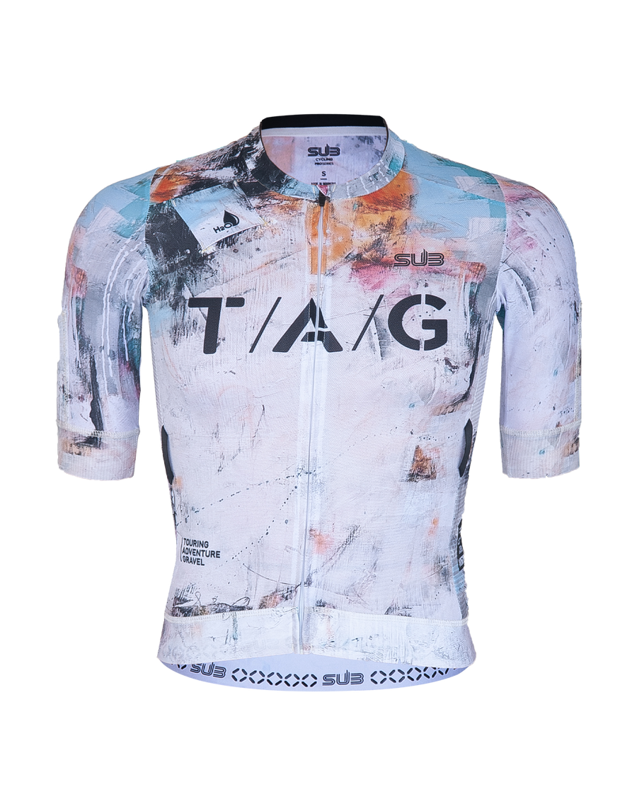 TAG Hydra Unisex Short Sleeve Cycling Jersey Cream + FREE SOCK BASIC