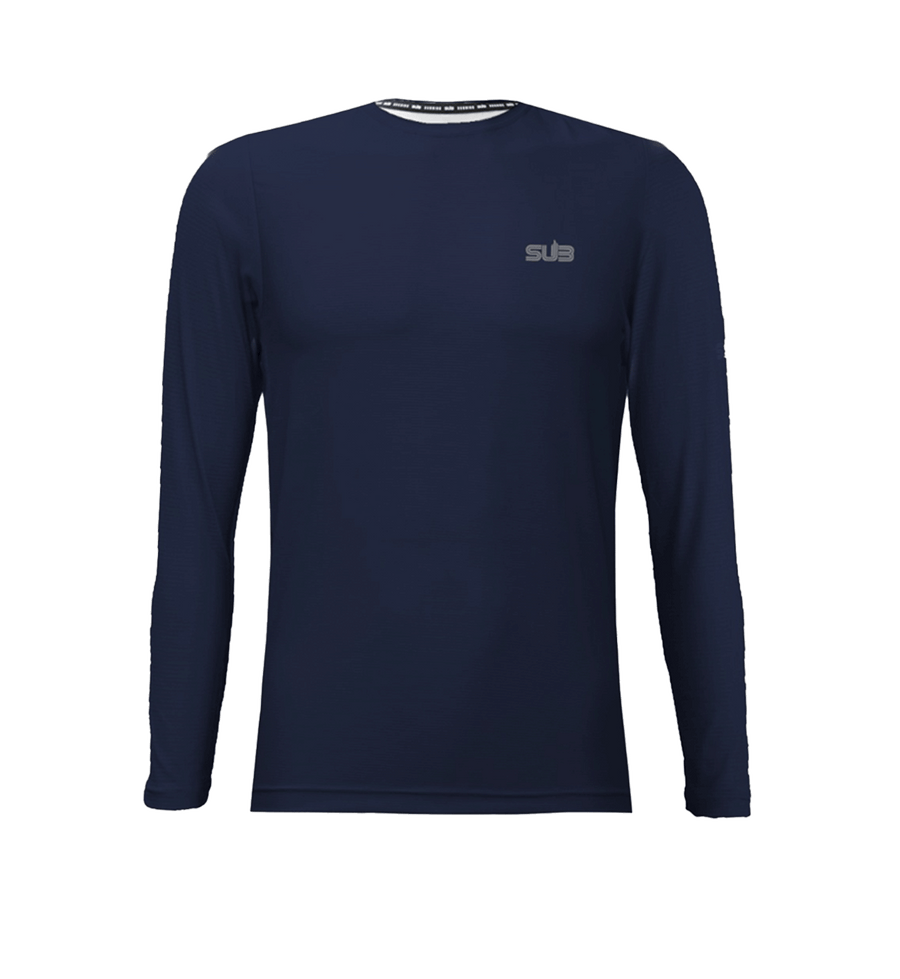 SUB Basic Women Long Sleeve Running Jersey Navy Blue