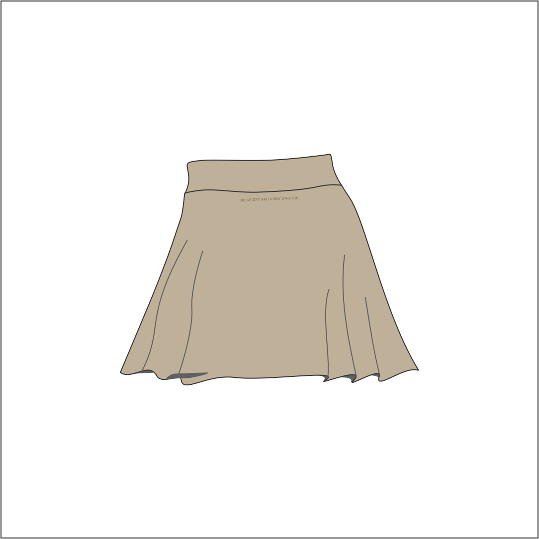 ESSENTIAL SUB WOMEN SHORT PADEL SKIRT BROWN