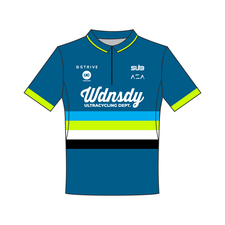 WDNSDY ULTRA CYCLING POLO UNISEX SHORT SLEEVE BLUE STRIPE